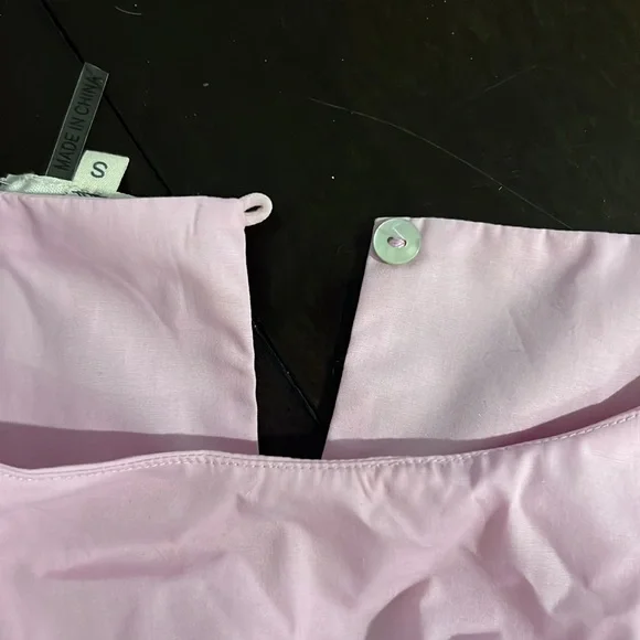 NWT ENTRO | Pink Cropped Blouse with Ruffle Detail - Picture 9 of 9